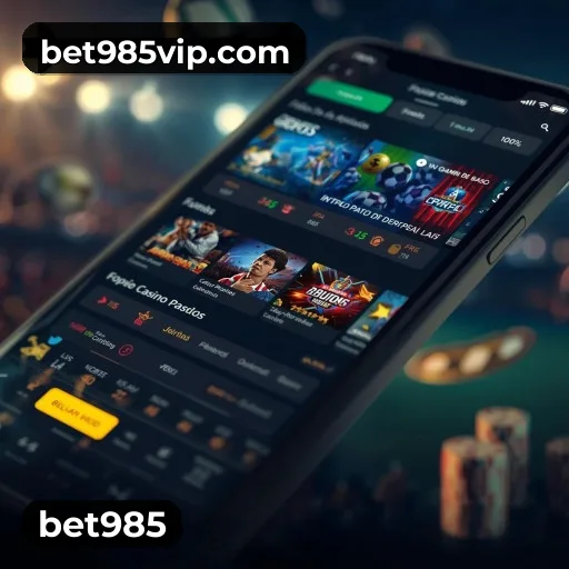 bet985 App home screen with mobile slots and casino categories